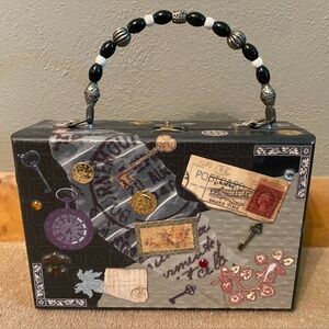 Handmade cigar box-style purse